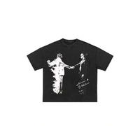 Shein 100% Cotton Metro Boomin Heroes & Villains Garment Dyed Crewneck T-Shirt - Soft Oversized Gym Shirt & Workout Top for Men and Women