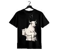 Shein 100% Cotton This is Bull Sh!t, a bull sat on the toilet, funny T-Shirt