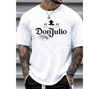 Shein 100% Cotton Unisex Round Neck Short - Sleeve T - Shirt: "Don Julio Tequila Reserva De" Brand - Inspired Graphic Basic Tee For Summer Men's TopsMen's O