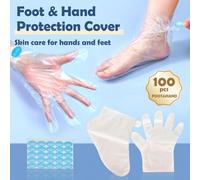 Shein 100 piezas/200 piezas Cubiertas desechables para los pies y mascarilla desechable para las manos, guantes para el cuidado de la piel, calcetines para