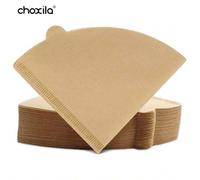Shein 100 piezas/200 piezas Filtros de café, Filtros de papel de café V60, Filtros de papel natural sin blanquear, Filtros desechables de café y té para caf