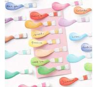 Shein 100 piezas/400 piezas Notas adhesivas con diseño minimalista de estilo INS con patrones de acuarela divertidos y escritos a mano en varios colores par