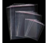 Shein 100 piezas/50 piezas Bolsas OPP transparentes autoadhesivas aleatorias, bolsas de celofán duraderas, bolsas de plástico transparentes pequeñas, bolsas