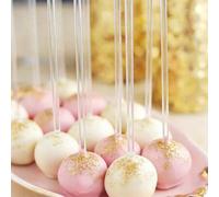 Shein 100 piezas/50 piezas Palitos de piruleta de acrílico, varillas transparentes para cake pops, adornos para pasteles, palitos para dulces y cupcakes, pa