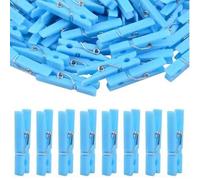 Shein 100 piezas/50 piezas Pinzas de ropa para juego de baby shower, pinzas de plástico para niños pequeños, pinzas azules mini, paquete grande de 1.2 pulga