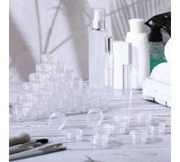 Shein 100 piezas/72 piezas/48 piezas/12 piezas/1 pieza 25 piezas Tarros de crema transparentes mini de 5g, frascos de plástico vacíos para cosméticos y maqu