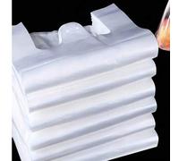 Shein 100 piezas Bolsas de plástico transparente blanco para envasado de alimentos, bolsas de compras de supermercado, bolsas de almacenamiento portátiles,