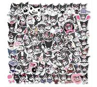 Shein 100 piezas de calcomanías de Kuromi y My Melody de Sanrio, con acabado mate, calcomanías de papel rectangular, aptas para portátiles, cuadernos, funda