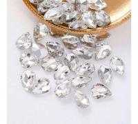 Shein 100 piezas de cuentas de cristal en forma de lágrima de 10*14mm, perforaciones de cristal de vidrio de colores, accesorios DIY para fundas de teléfono