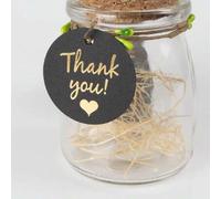 Shein 100 piezas de etiquetas de regalo de papel negro redondas, adecuadas para bodas, fiestas de cumpleaños, hornear, regalos, vuelta al colegio, Día de Sa