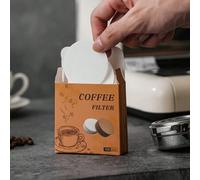 Shein 100 piezas de filtros de papel de café redondos blancos de 51mm/54mm/58mm, filtros universales para cafeteras, filtros circulares específicos para caf