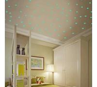 Shein 100 piezas de pegatinas fluorescentes que brillan en la oscuridad: pegatinas 3D luminosas con luna y estrellas pequeñas para dormitorio, dormitorio, t