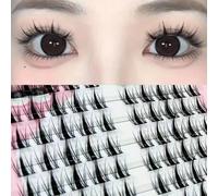 Shein 100 piezas de pestañas postizas de estilo anime coreano refinado negro, diseño natural y coqueto de rizo C, reutilizables para principiantes, longitud