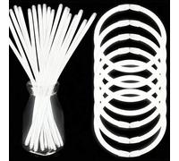 Shein 100 piezas de varitas luminosas blancas de 8" - Recuerdos de fiesta neón para Navidad, Halloween y talla grande - Perfectas para carnavales, bodas y c