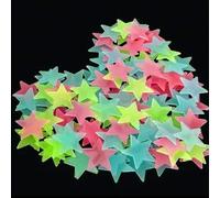 Shein 100 piezas Estrellas que brillan en la oscuridad, pegatinas fluorescentes para paredes y techos, hacen que los dormitorios brillen como el cielo noctu