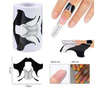 Shein 100 piezas Formas de uñas para extender y dar forma, papel guía para esmalte de gel UV acrílico, herramienta de construcción de uñas de gel UV acrílic