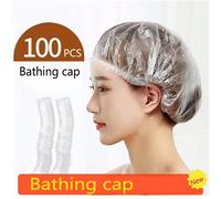Shein 100 piezas Gorro de ducha desechable impermeable, gorro para mascarilla capilar, gorro para teñir el cabello, gorro térmico para uso doméstico, peluqu