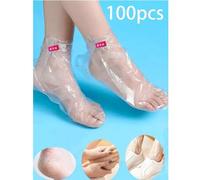 Shein 100 piezas Mascarilla de plástico desechable para los pies, manga para el cuidado de los pies que hidrata y previene las grietas, suave y cómoda, hidr