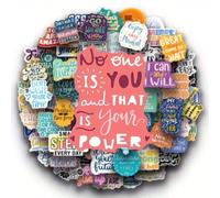 Shein 100 piezas Pegatinas con citas motivacionales, Pegatinas de palabras inspiradoras, Pegatinas positivas impermeables de vinilo para botellas de agua, l