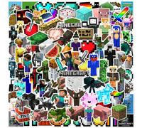 Shein 100 piezas Pegatinas de vinilo DIY con tema de videojuego Minecraft, bloques de Minecraft, edificios, personajes como Steve, Alex, Creeper, Zombie, et