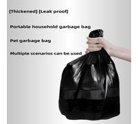 Shein 100 Piezas Rollo de bolsas de basura de boca plana negras y de colores | Bolsas de basura resistentes para el hogar con diseño a prueba de fugas | For