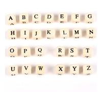 Shein 100 piezas/set natural mixto de madera con letra alfabeto rosario suelto Espaciador rosario para DIY Pulsera Fabricación de joyas hecho a mano Accesor