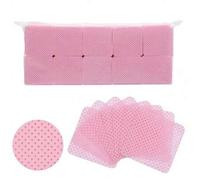 Shein 1000/400/200/24 Piezas Toallitas sin pelusa para uñas, toallitas desmaquilladoras de uñas suaves de color rosa no tejido, suministros de limpieza para