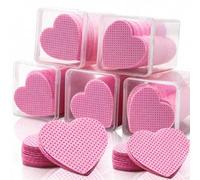 Shein 1000/500/400/200 piezas Almohadillas desechables sin pelusa con forma de corazón para desmaquillar, Almohadillas quitaesmalte, Toallitas quitaesmalte