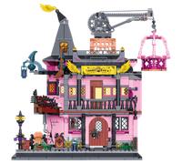 Shein 1000 piezas de bloques de construcción de juguete de Halloween, un conjunto de modelos de ensamblaje DIY creativos. Representa una casa encantada llen