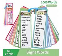 Shein 1000 Tarjetas didácticas de palabras frecuentes en inglés, 41 tarjetas de palabras vista Dolch, juegos de lectura de palabras frecuentes, material de