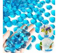 Shein 100g/500g/Bolsa Mármol para rellenar jarrones, bolas de vidrio planas para jarrones, gemas de vidrio Mancala. Rocas de vidrio decorativas para rellena