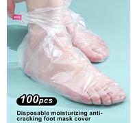 Shein 100pcs/200pcs Calcetines desechables para mascarilla de pies, mangas hidratantes y de cuidado para talones agrietados, calcetines de terapia de pies d