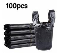 Shein 100pcs/50pcs/5pcs Bolsas de basura negras engrosadas y ampliadas, bolsas de basura para cocina, bolsas de verduras, bolsas de basura grandes para pape