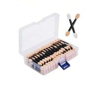 Shein 100pcs/50pcs/5pcs Brocha aplicadora de esponja para sombra de ojos, herramienta de maquillaje mini de doble extremo con esponja suave, brocha para cej