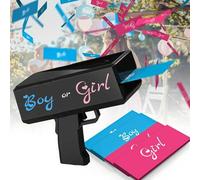 Shein 101 piezas/51 piezas/50 piezas/10 piezas Lanzadores de confeti para revelación de género, incluye accesorios en rosa y azul, lanzadores de confeti de