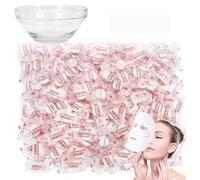 Shein 101 piezas de hojas de mascarilla comprimidas desechables, tazón de mascarilla transparente, mascarilla empaquetada individualmente, hojas de mascaril