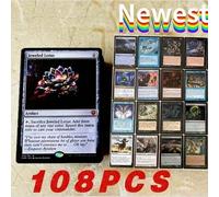 Shein 108 cartas de Magic: The Gathering con núcleo negro, que incluyen tierras duales, tierras de búsqueda y tierras de choque, como cartas proxy