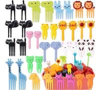 Shein 108 piezas de Palillos de comida con diseños de animales para niños, palillos de comida divertidos para accesorios de caja de bento, palillos de fruta