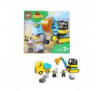 Shein 10931 Depot Series Juego de camión volquete y excavadora de partículas grandes Juguetes educativos de montaje
