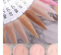Shein 10g/Pieza Polvo acrílico desnudo, Polvo acrílico desnudo de alto brillo, Diseño de arte de uñas DIY, Escultura de uñas 3D acrílicas, Extensión de uñas