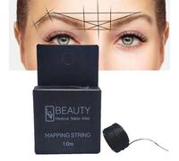 Shein 10m Cuerda de mapeo de microblading negra para maquillaje de cejas y delineador de ojos, herramienta de posicionamiento y medición de cejas semi-perma