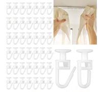 Shein 10mm Ganchos de cortina, deslizadores de cortina con ganchos plegables con bloqueo, juego de rieles de cortina para techo, adecuado para regalos de ha