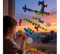 Shein 11 piezas/38 piezas/66 piezas/108 piezas Juguete de bloques de construcción con ventosas para niños, bloques de goma suave para educación temprana, ju