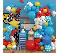 Shein 113 piezas Conjunto de arco de globos con tema de dibujos animados, que incluye globos de papel de aluminio con forma de estrella y globos de látex az