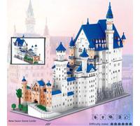 Shein 11810 piezas Famoso Set de Micro-Bloques del Castillo del Lago de los Cisnes de la Arquitectura Mundial, Kit de construcción de modelos, juego de cons