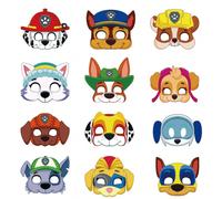Shein 12/24/36/48 piezas Nuevas máscaras de media cara con temática de Paw Patrol para fiesta, máscara de papel con forma de perro para decoración de fiesta