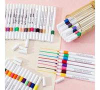 Shein 12/24/48/60 Colores Bolígrafos de Marcador Acrílico, Punta de Bisel, Adecuado para Superficies de Plástico, Perfecto para Pintar y Colorear, Útiles Es