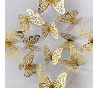 Shein 12/48/72 Piezas Pegatinas de Pared de Mariposas Huecas, Decoración de Pasteles, Decoración de Boda, Decoración de Sala de Estar, Decoración del Hogar,