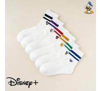 Shein 12 pares de calcetines unisex de Disney, con bordados de Mickey Mouse, Mickey, Minnie, Donald Duck, Daisy, Winnie The Pooh, Stitch y elementos de dibu