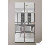 Shein 12 piezas/8 piezas/6 piezas/4 piezas/2 piezas Pegatinas de espejo de pared, espejo de Body entero para el hogar, dormitorio, espejo acrílico a prueba